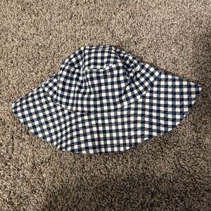Abercrombie & Fitch Blue and White Gingham Bucket Sun Hat